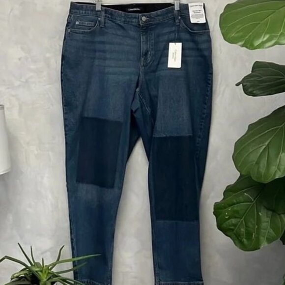 NWT Calvin Klein Womens Mid Rise Slim Boyfriend Stretch Jeans - Picture 1 of 3